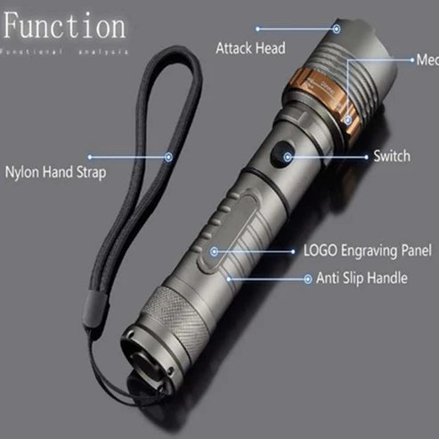 T6 Aluminum Alloy Rotating Focusing Flashlight